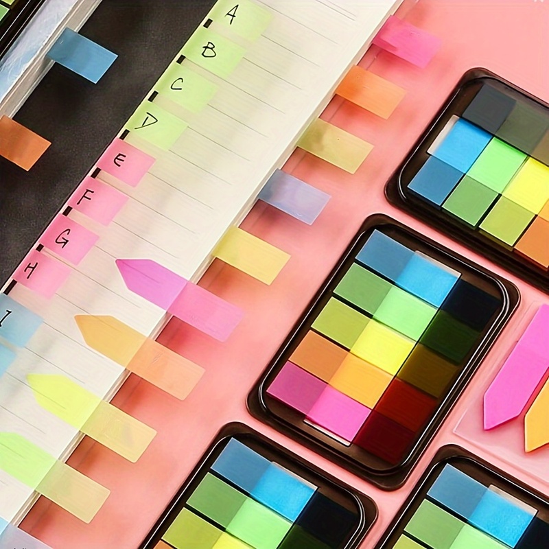 Index Tab Divider - 100 Etiquetas Adesivas Fluorescentes para Índice,