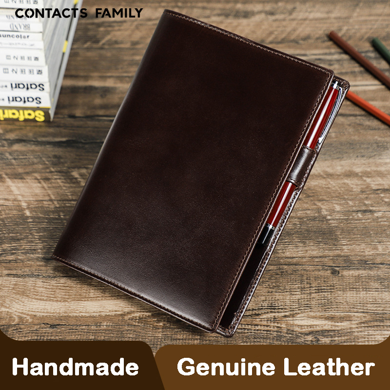 Office Stationery Supply Business - Couro genuíno A5 Laptop com Pen