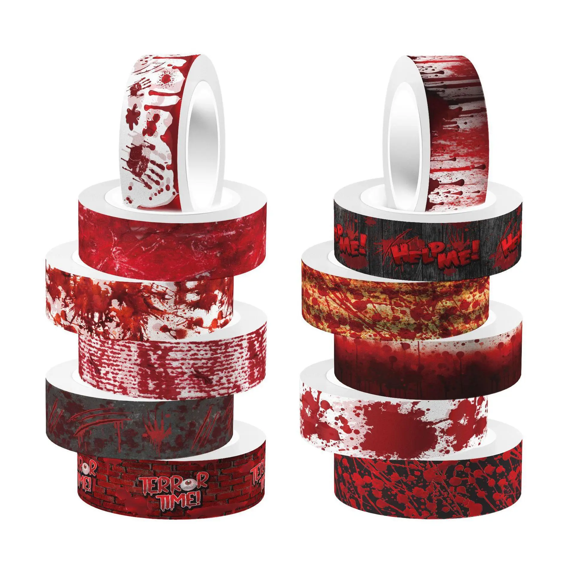 Washi Tape Set - Halloween sangrento mão sangrenando rolo transparente