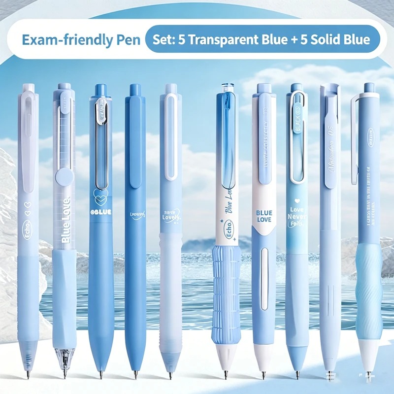 Gel Ink Pen Set - Conjunto de 5-10 Canetas Gel Retráteis
